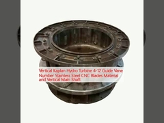 Turbina idroelettrica Kaplan verticale 4-12 Numero di guida della lancia in acciaio inossidabile Lame CNC Materiale e albero verticale
