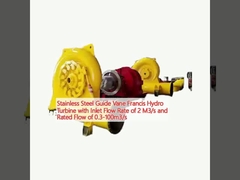 Turbina idroelettrica in acciaio inossidabile con portata di 2 m3/s e portata nominale di 0,3-100 m3/s