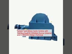 Tipo di turbina Turbina idroelettrica Pelton con materiale di scarico in acciaio inossidabile 0Cr13Ni4Mo e scarica di progettazione di 0,385 m3/s