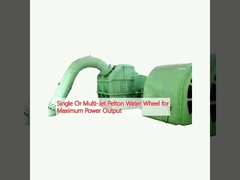 Ruota idraulica Pelton a getto singolo o a getto multiplo per una potenza massima
