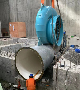 1m3/s 20m testa orizzontale in acciaio inossidabile guida Vane Francis Turbina idroelettrica