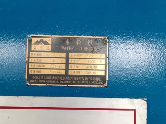 Generatore a turbina ad acqua Pelton da 1250 kW