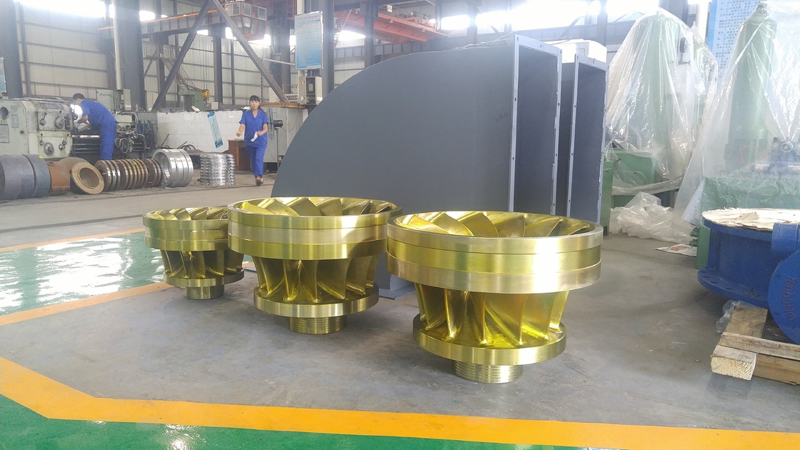 Turbina idroelettrica orizzontale a testa d'acqua di 57 m, facile da installare e con bassa altezza