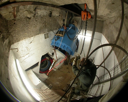 Sistema di generazione idroelettrica ad alta potenza dotato di un diametro di 1,30 m